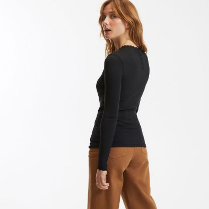 Picture of Crew Neck T-Shirt with Lace Details